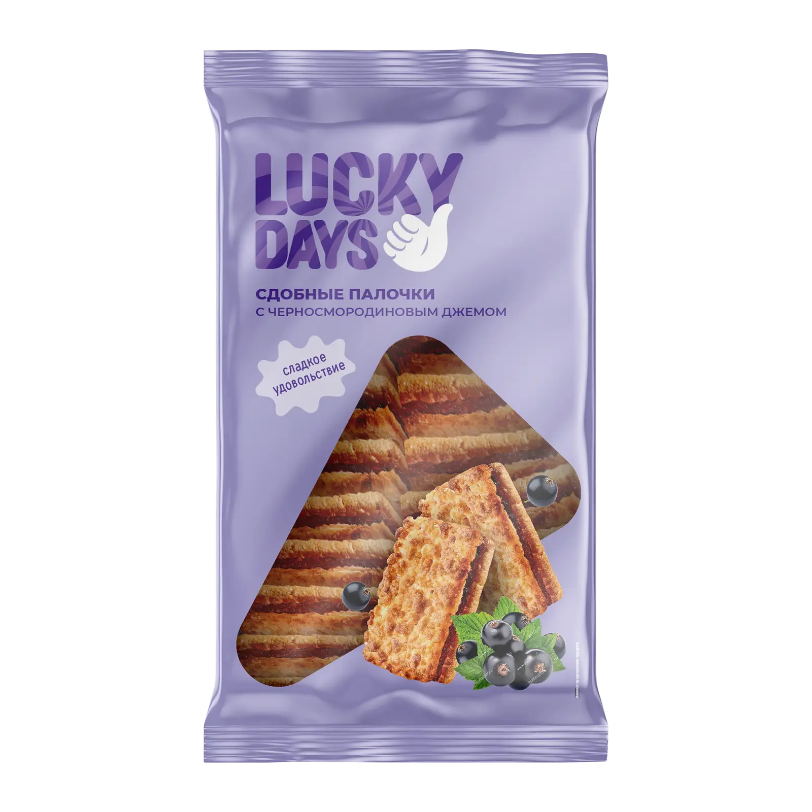 Изображение товара Сдобные палочки с джемом Черная смородина Lucky Days 370г