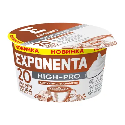 Изображение товара Продукт кисломолочный Exponenta High-Pro Капучино-карамель 160г
