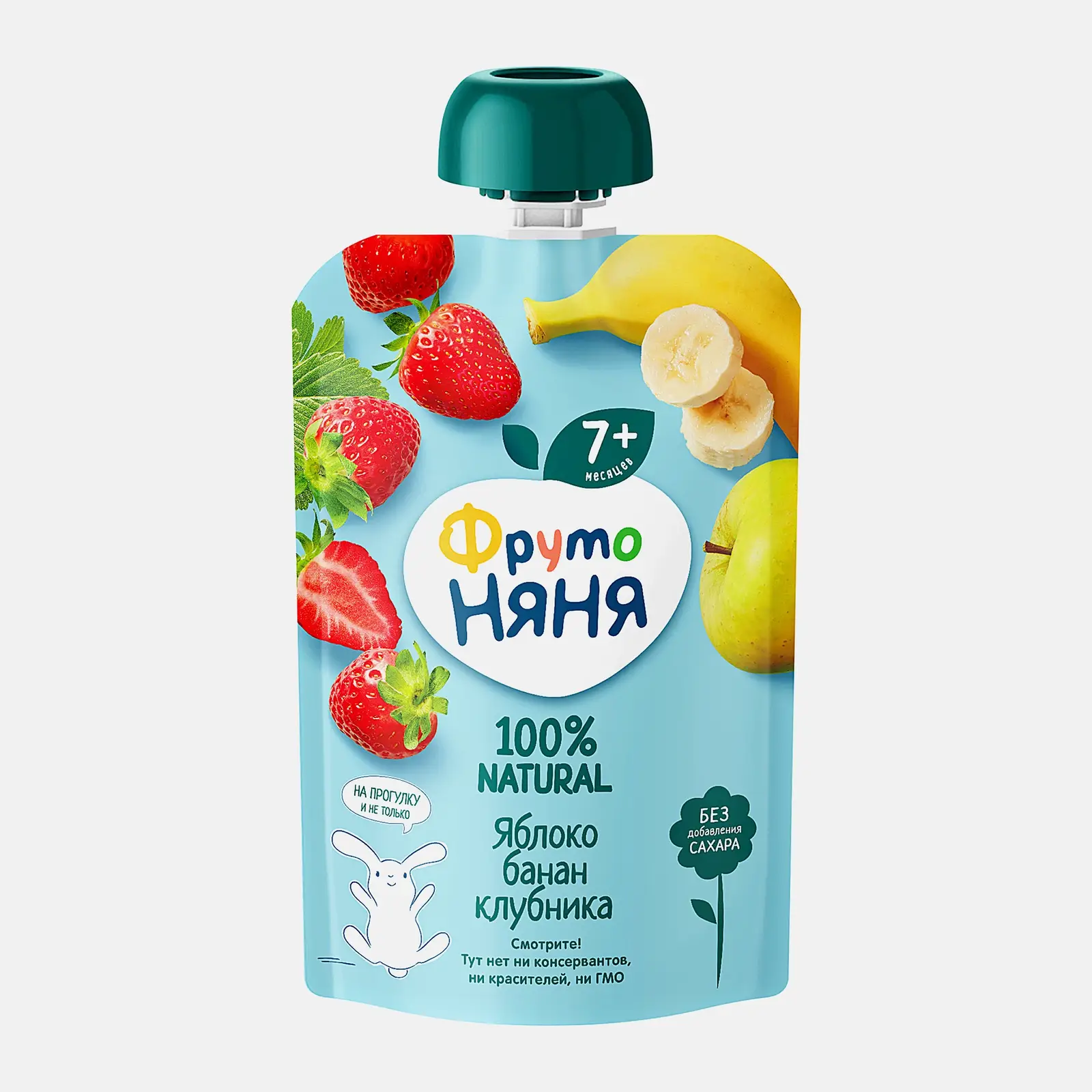 Пюре из яблока, банана и клубники с 7 месяцев Фрутоняня 90г