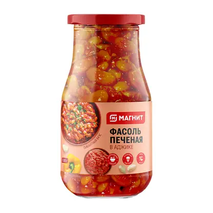 Изображение товара Фасоль Магнит Печеная в аджике 530г
