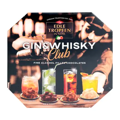 Изображение товара Конфеты пралине с джином и виски/ромом и джином Edle Trophen 200г в ассортименте
