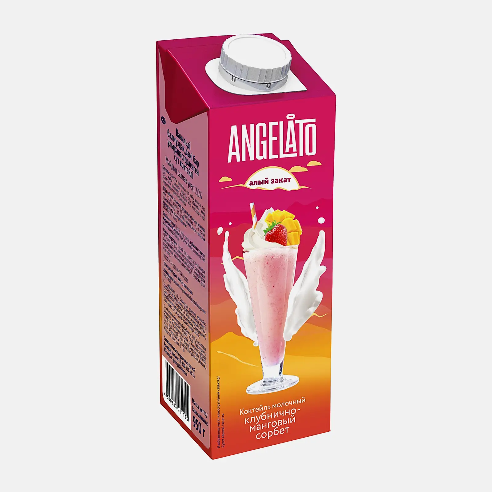 Изображение товара Молочный коктейль Angelato клубнично-манговый 950 г