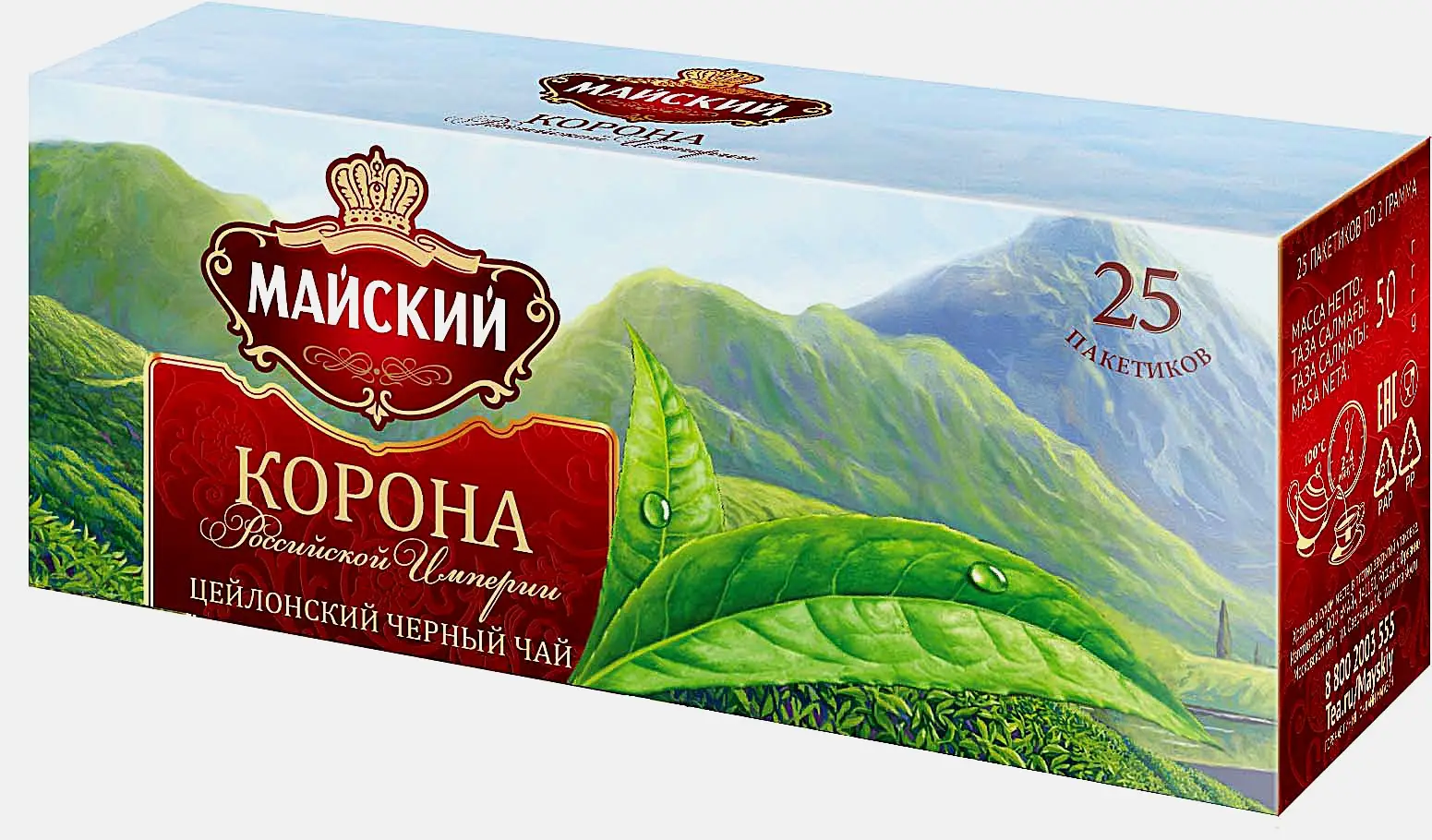 Чай черный Майский Корона Российской Империи 25пак 50г - фото 2