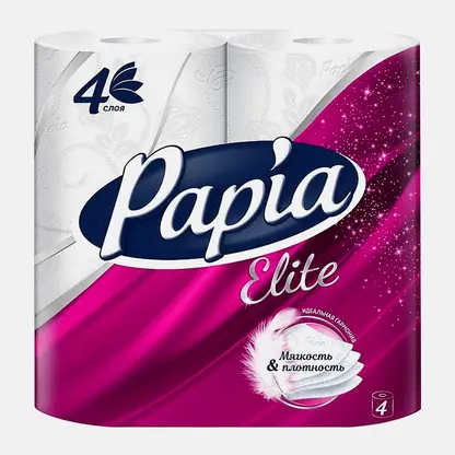Туалетная бумага Papia Deluxe 4 рулона 4 слоя