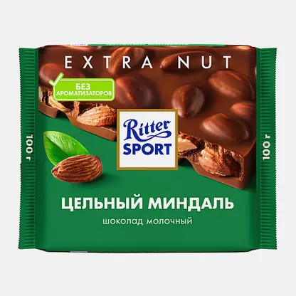 Шоколад Молочный Цельный миндаль Ritter Sport 100г