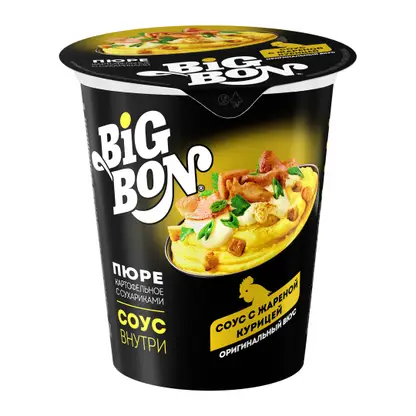 Изображение товара Пюре Big Bon картофель с сухариками и жареной курицей 60г