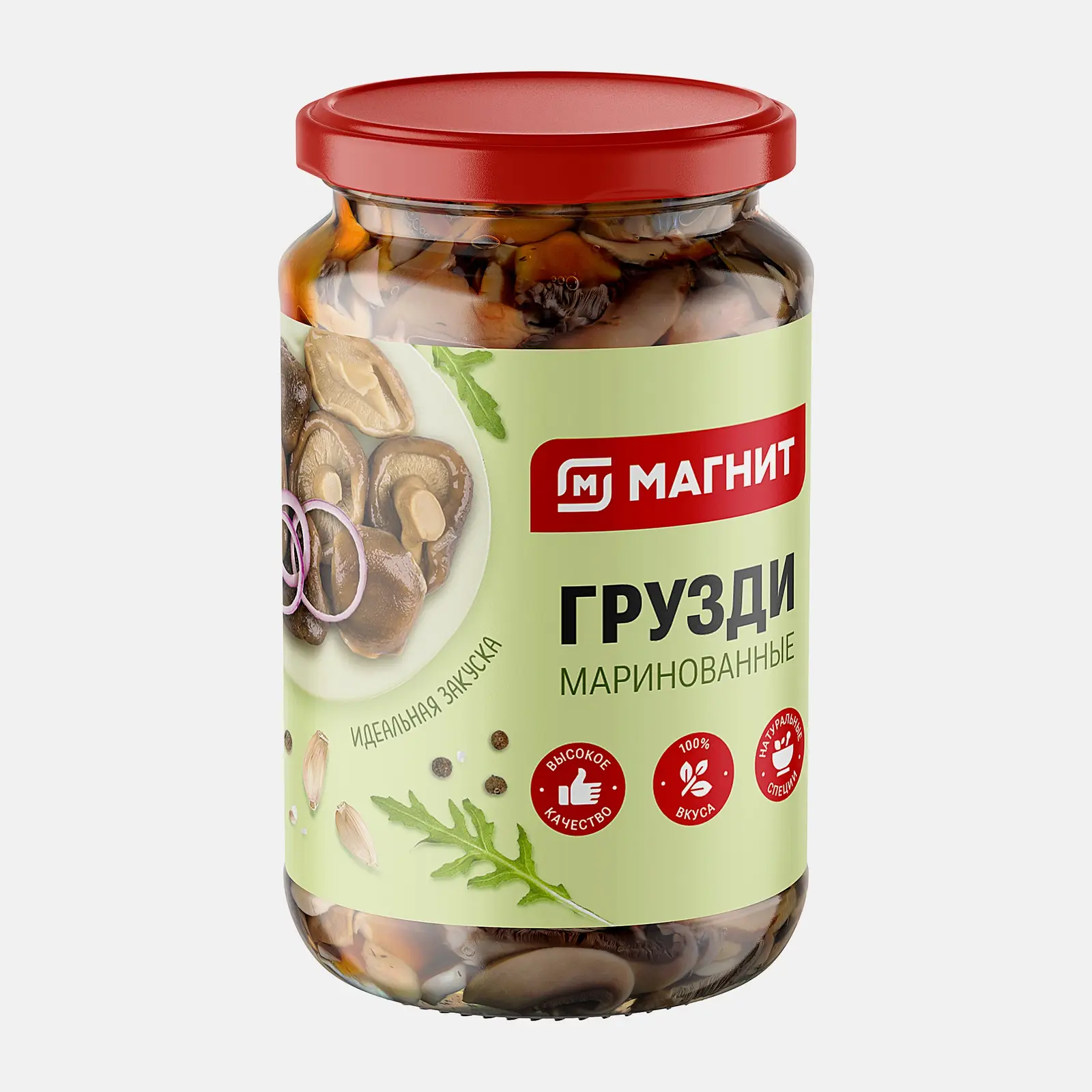 Грибы Магнит грузди маринованные 330г