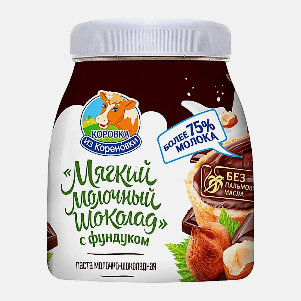 Изображение товара Шоколадная паста Коровка из Кореновки с фундуком 0.33 кг