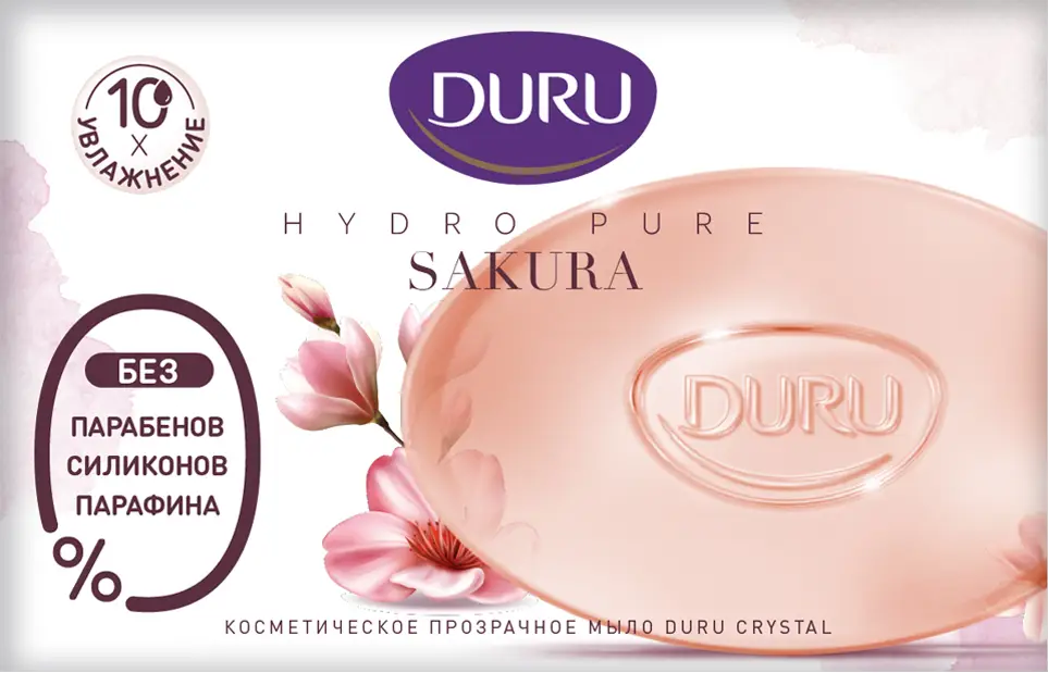 Изображение товара Туалетное мыло Duru Hydro pure Sakura 106г натуральное увлажнение свежий аромат
