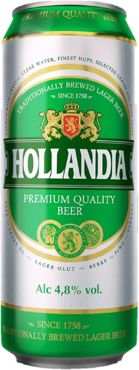 Изображение товара Пиво Hollandia светлое фильтрованное пастеризованное 4.8% 450мл