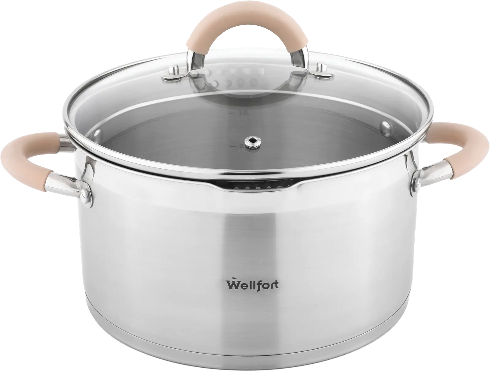 Кастрюля Wellfort Style нержавеющая сталь крышка-дуршлаг 4.4л
