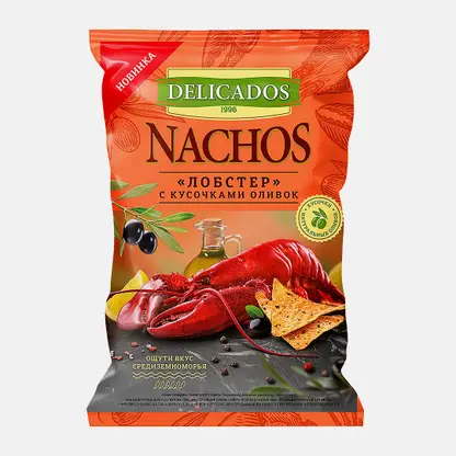 Чипсы Delicados кукурузные Лобстер оливки 150г