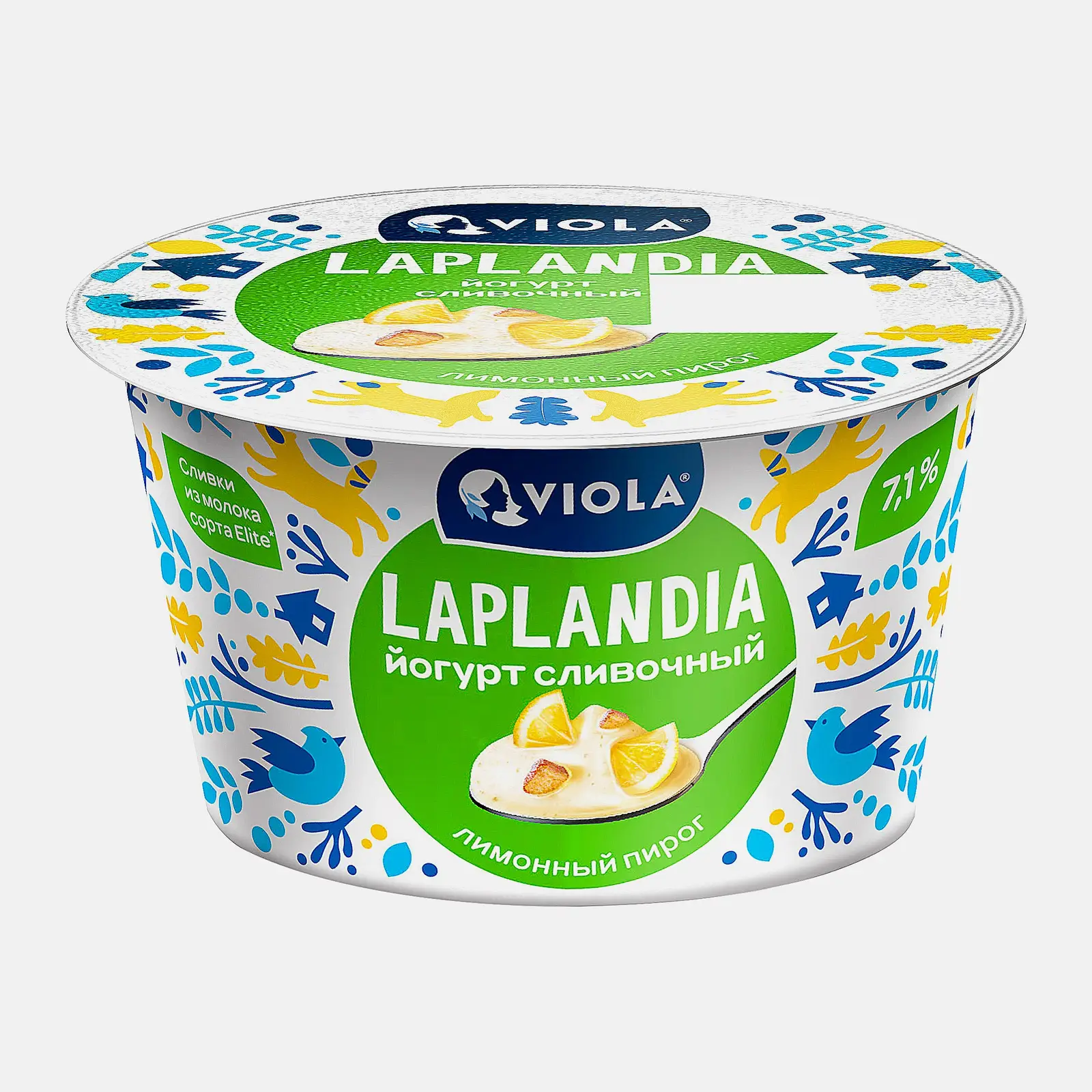 Изображение товара Йогурт Viola Laplandia сливочный Лимонный пирог 7.1% 180г