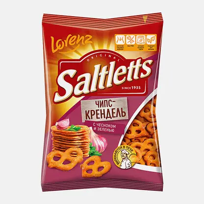 Крендельки с чесноком и зеленью Saltletts 70г