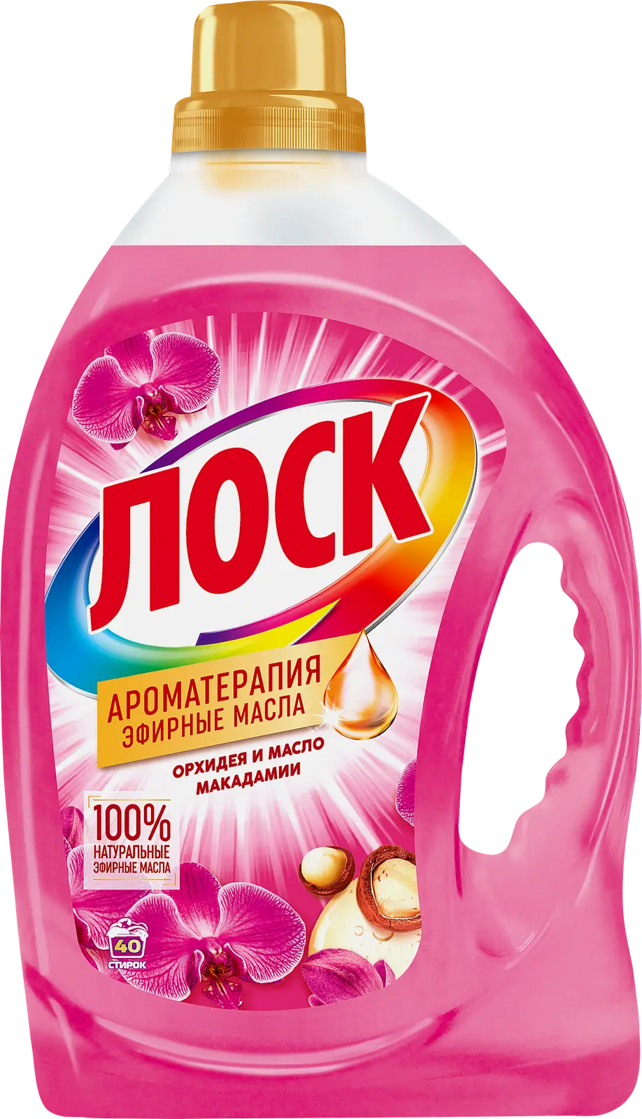 Гель для стирки Лоск Ароматерапия Орхидея и масло макадамии для цветного и белого 40 стирок 2.92л - фото 2