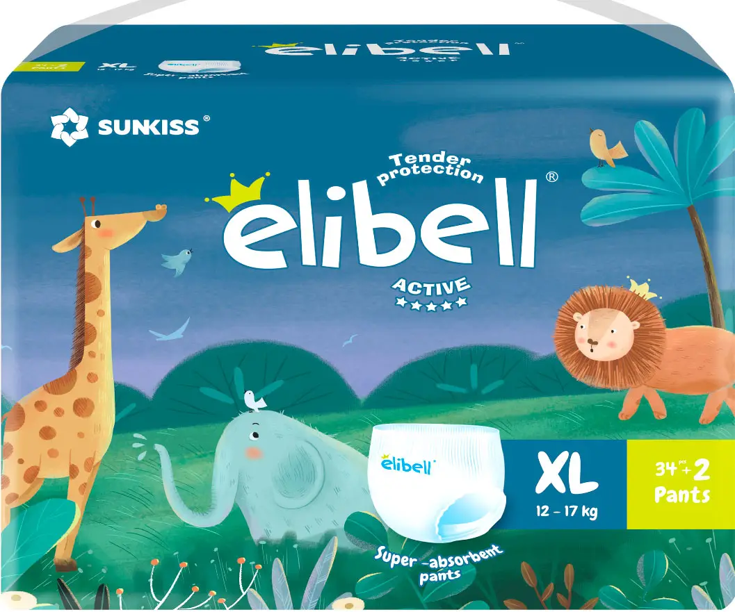 Подгузники-трусики Elibell Active XL 12-17кг 36шт