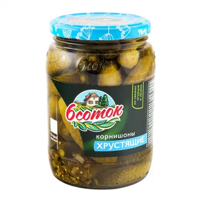 Изображение товара Маринованные корнишоны 6 Соток 720мл с насыщенным вкусом и специей Изображение товара Маринованные корнишоны 6 Соток 720мл с насыщенным вкусом и специей