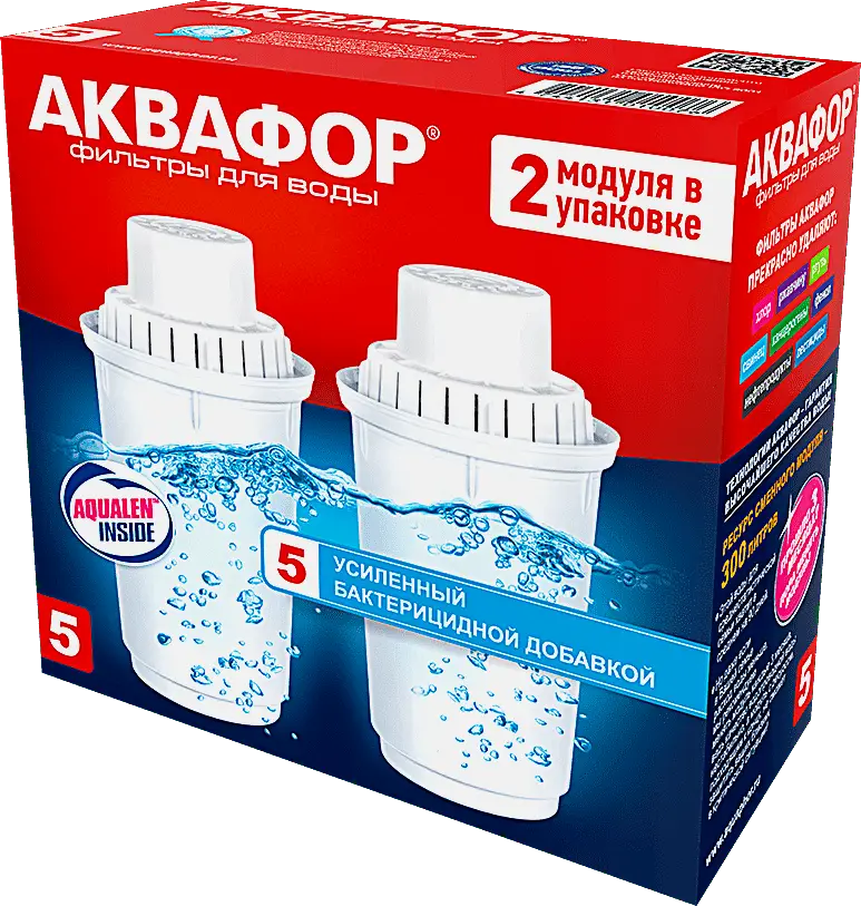 Комплект сменных блоков для фильтров-кувшинов Аквафор В5 2шт