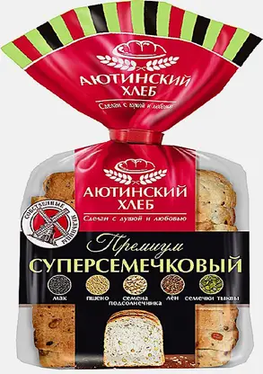 Хлеб Премиум суперсемечковый нарезанный Аютинский хлеб 330г