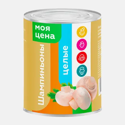 Шампиньоны Моя цена консервированные целые 400г