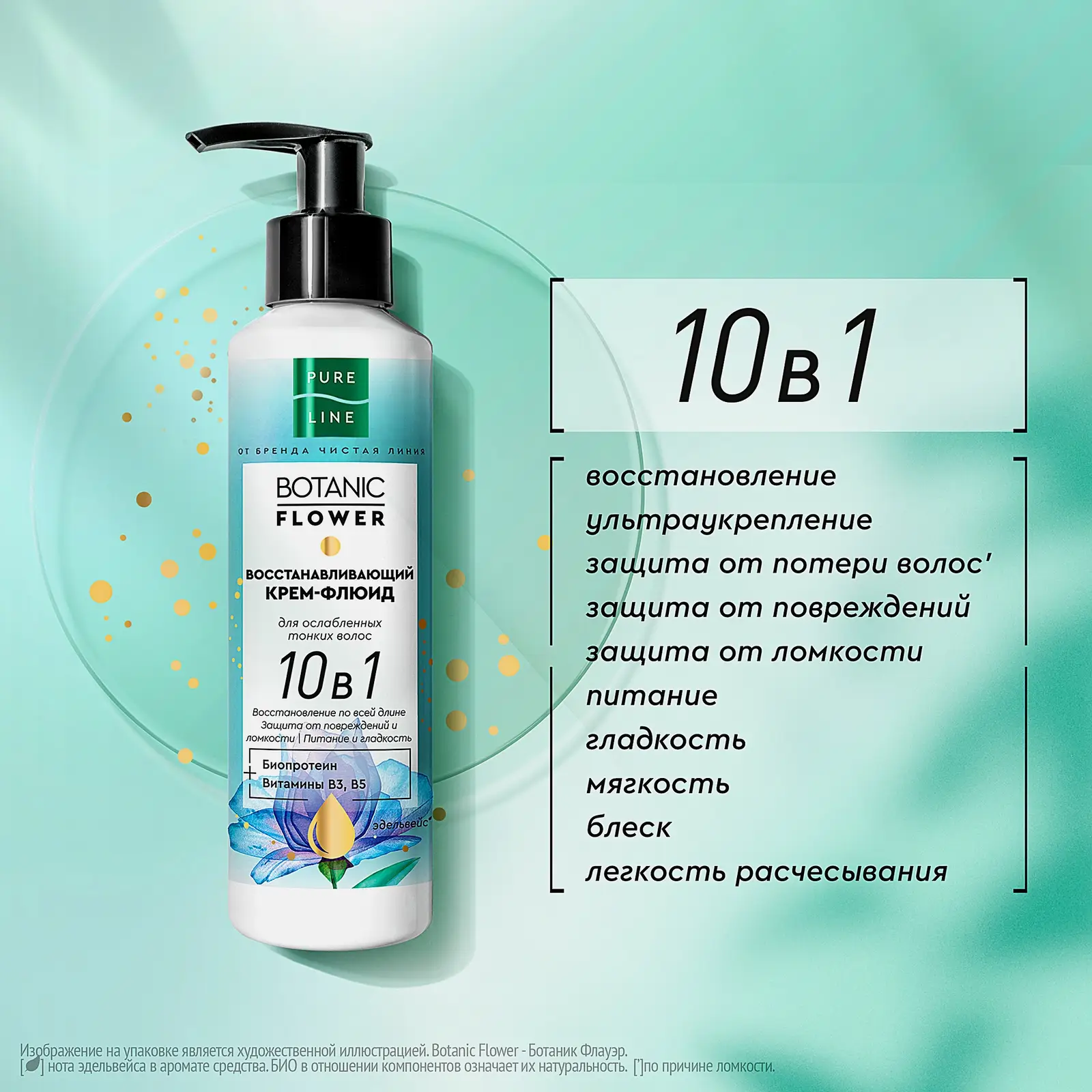 Крем-флюид для волос Pure Line восстановление 160мл