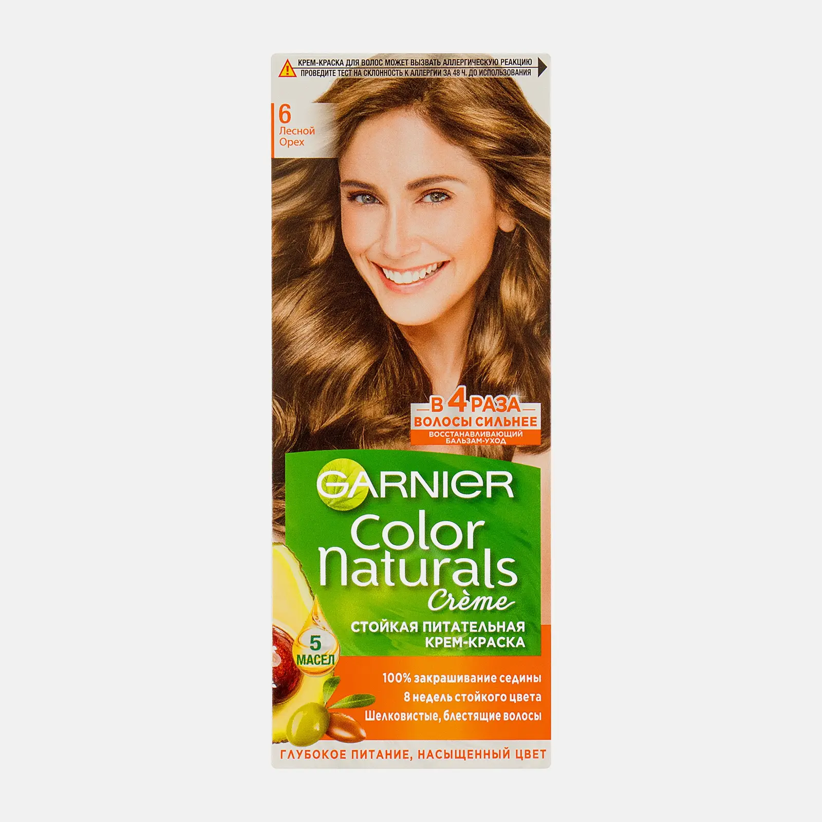 Стойкая крем-краска для волос Garnier Color Naturals Питательная оттенок 6 Лесной орех