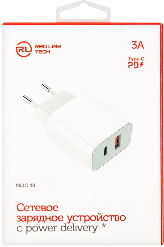 Сетевое зарядное устройство Red Line USB Type C 3A