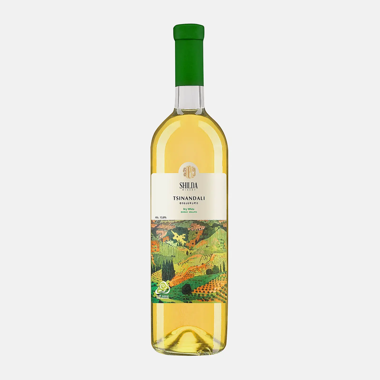 Изображение товара Вино Какабадзе Шилда Цинандали белое сухое 750мл