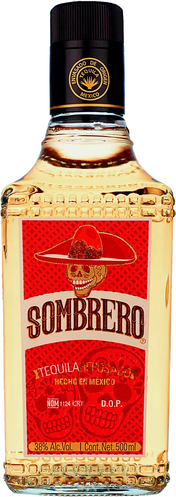 Изображение товара Текила Sombrero Reposado 38% 500мл - высококачественный мексиканский напиток