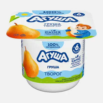 Творог детский Груша с 6 месяцев Агуша 3.9% 100г