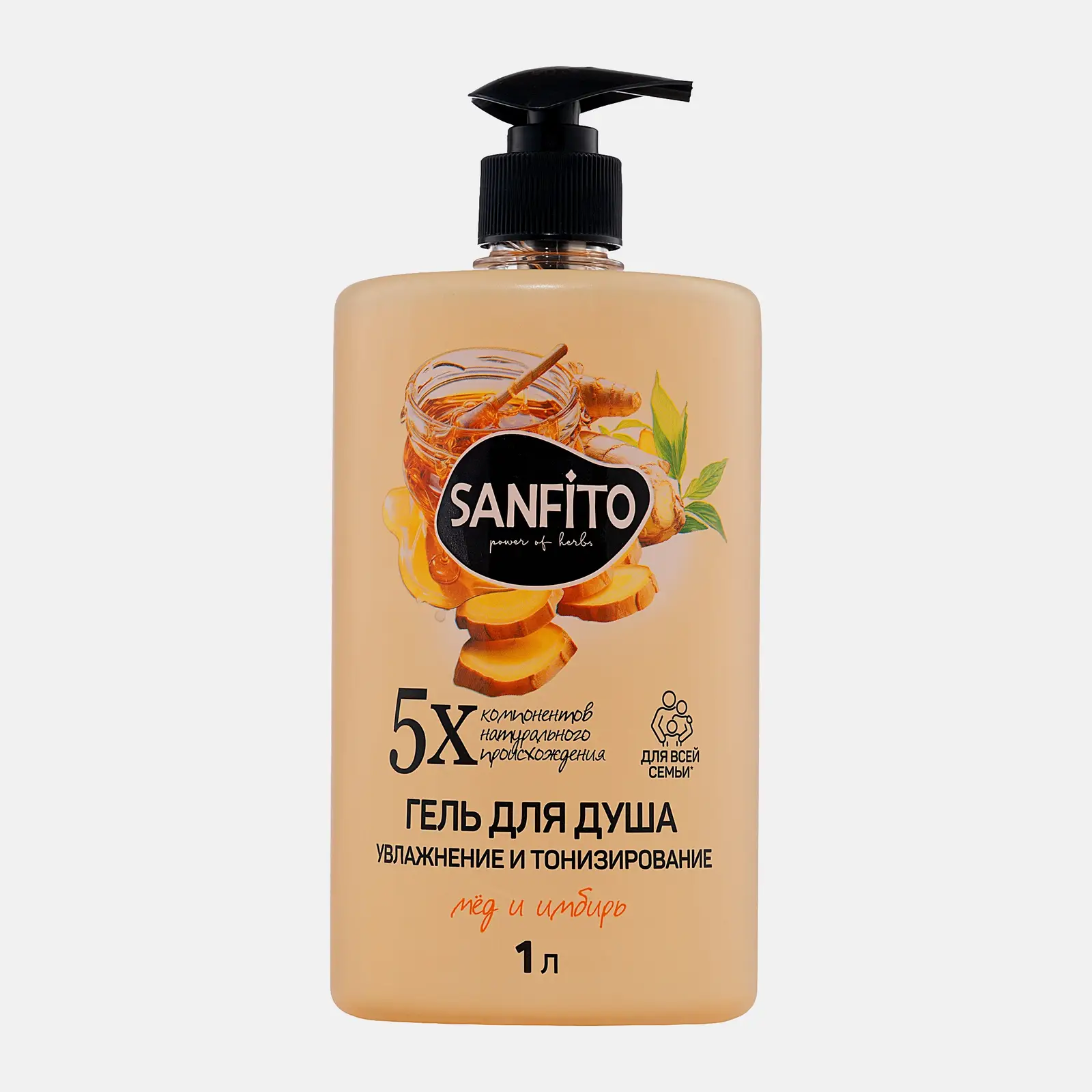 Гель для душа Sanfito Мед и имбирь 1л