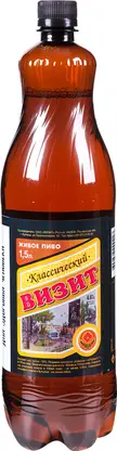 Пиво Визит светлое фильтрованное непастеризованное 4.6% 1.5л