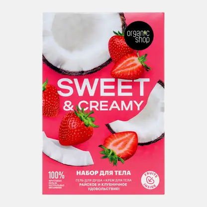 Подарочный набор Organic Shop Крем для тела Coconut Paradise 200мл + Гель для душа 270мл в ассортименте