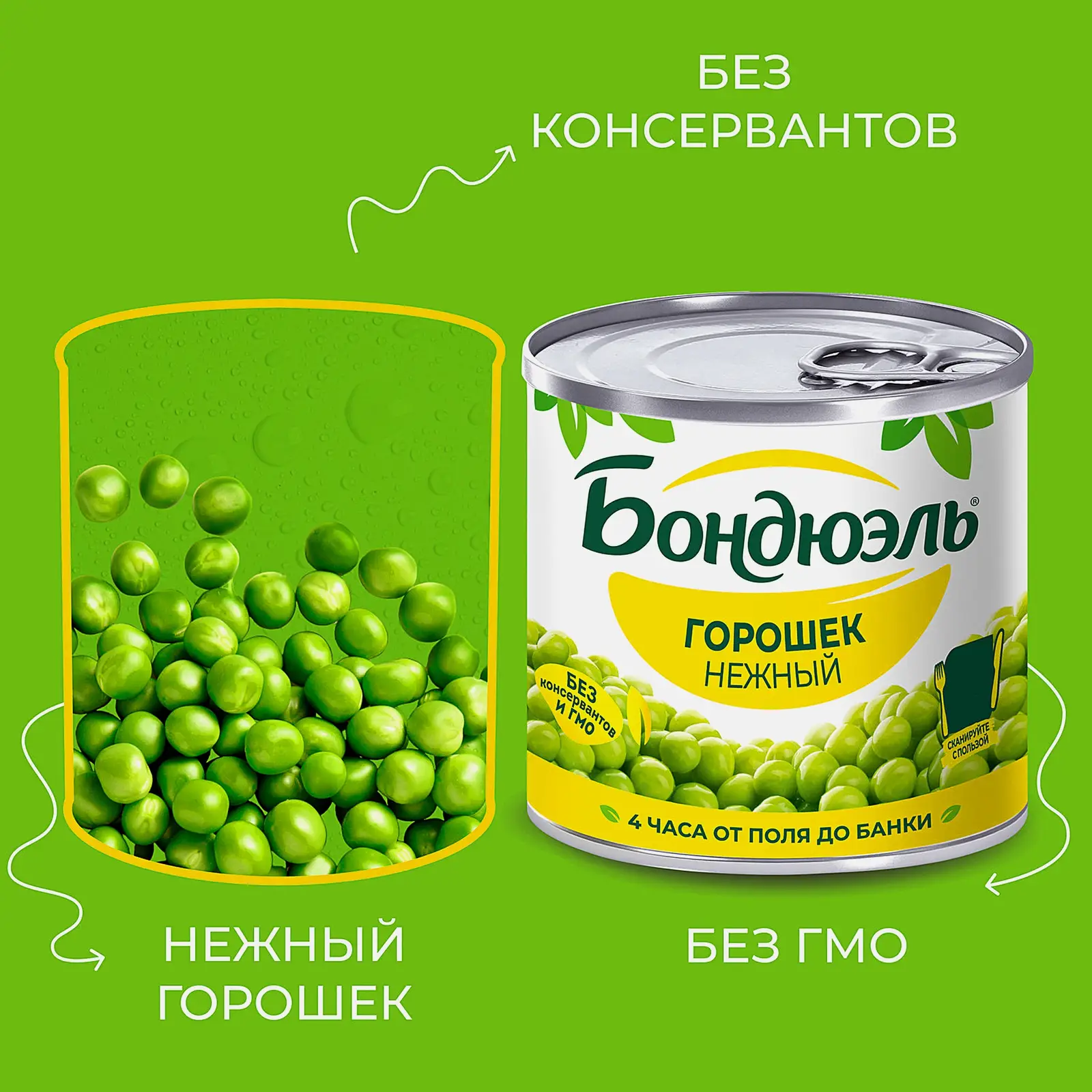 Горошек Бондюэль зеленый 200г