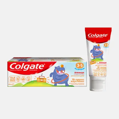 Зубная паста Colgate 3-5 лет без фторида Апельсин 60мл