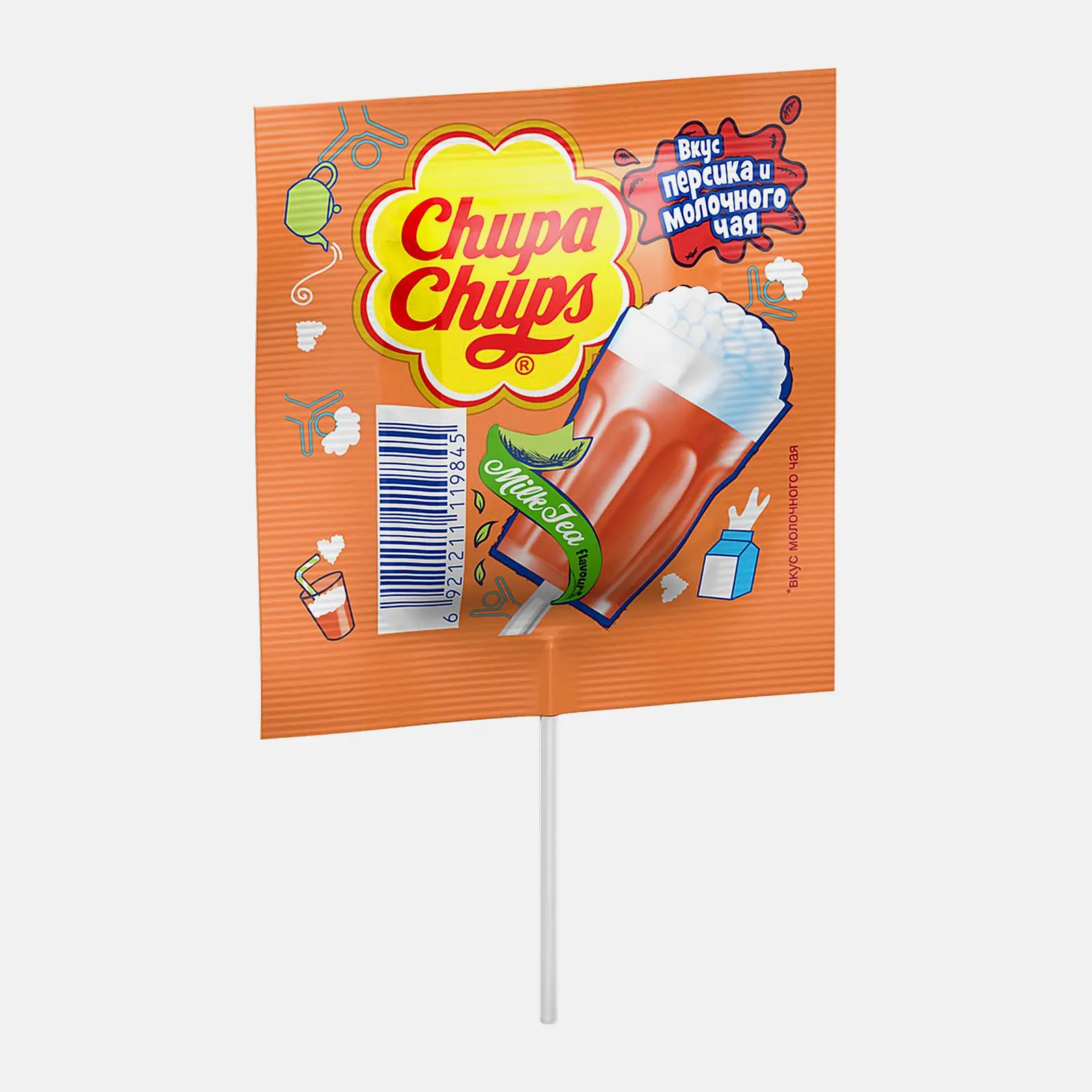 Карамель со вкусом клубники/персика Chupa Chups Milk Tea 15г в ассортименте Карамель со вкусом клубники/персика Chupa Chups Milk Tea 15г в ассортименте