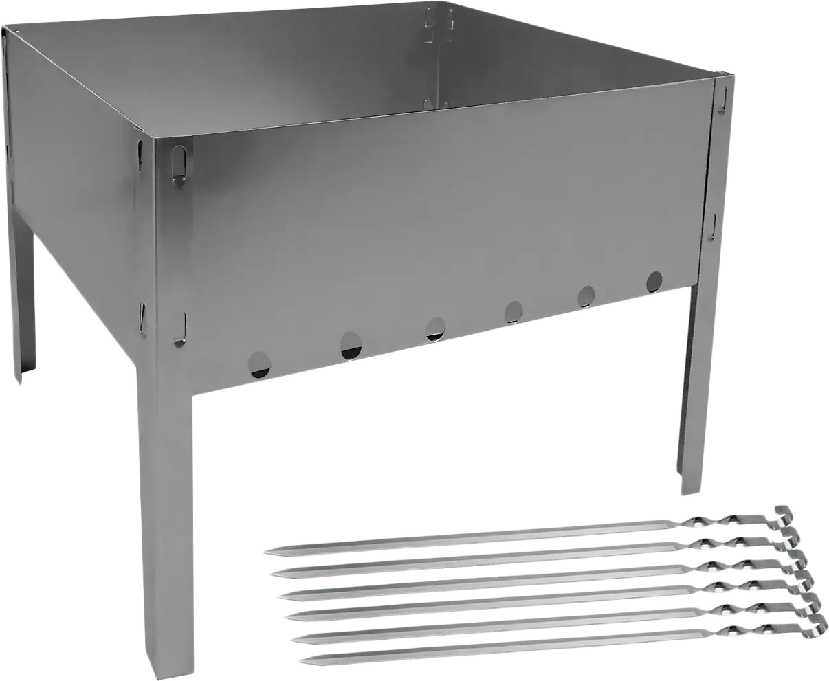 Изображение товара Мангал Дача сборный с 6 шампурами 40*24*24см