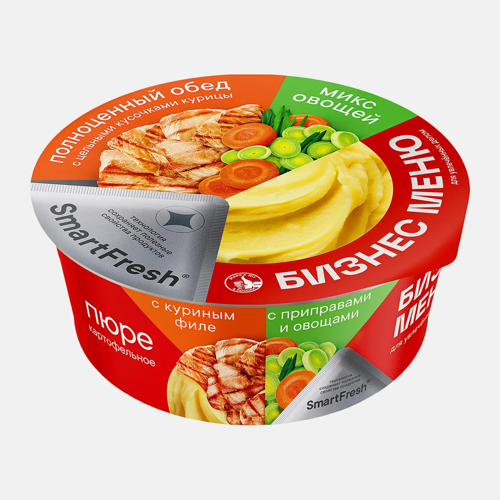 Изображение товара Пюре картофельное с куриным филе Бизнес Меню 110 г с вилкой быстрое питание