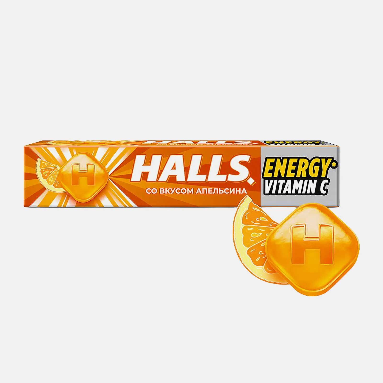 Карамельный лед витамин С и вкус апельсина Halls 25г
