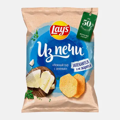 Чипсы Lays Из печи Нежный сыр с зеленью 81г