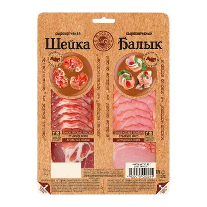 Изображение товара Шейка/Балык Мясная история сырокопченая нарезка 85г