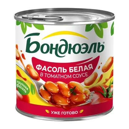Изображение товара Фасоль Бондюэль белая в томатном соусе 400г