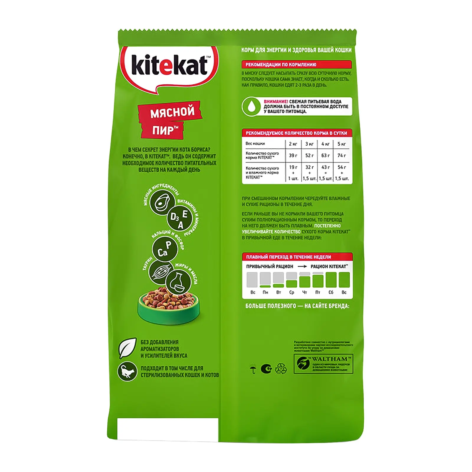 Сухой корм для кошек Kitekat Мясной пир 1.9кг