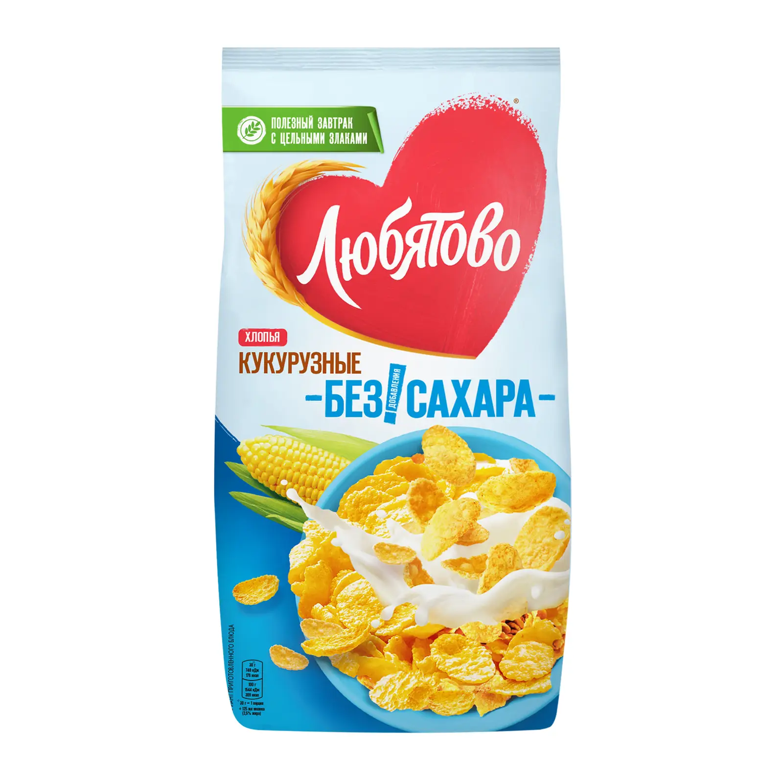 Изображение товара Хлопья кукурузные Любятово без сахара 270г
