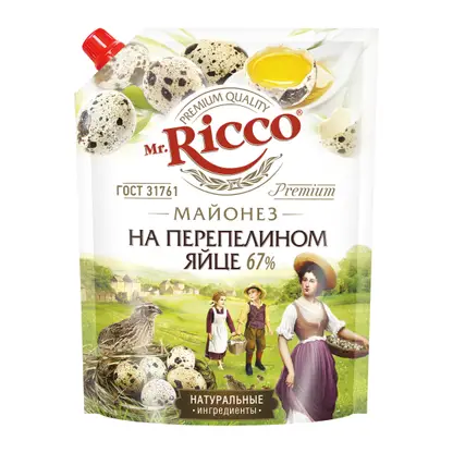 Изображение товара Майонез на перепелином яйце Mr. Ricco 67% 630г