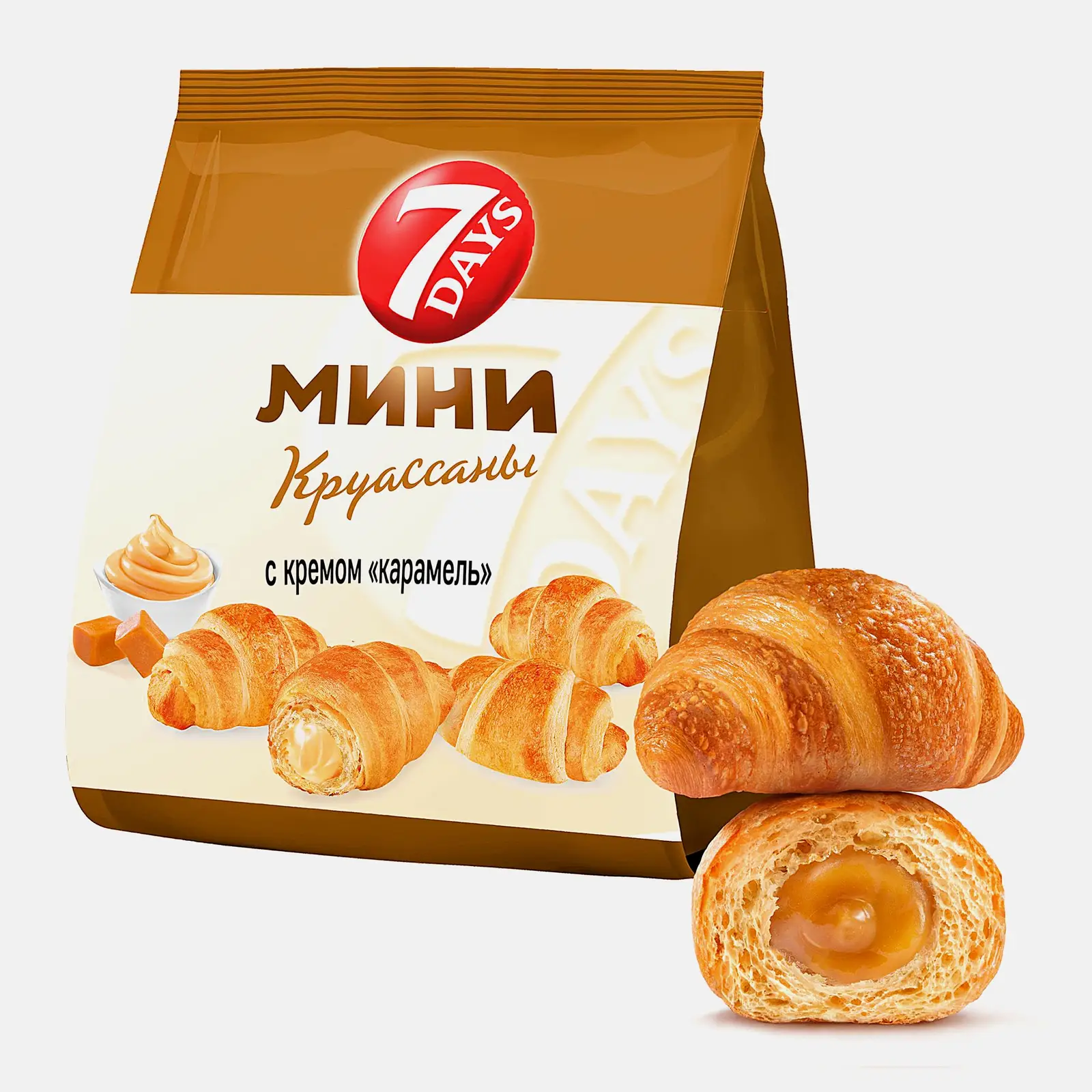 Мини-круассаны с кремом карамель 7Days 265г