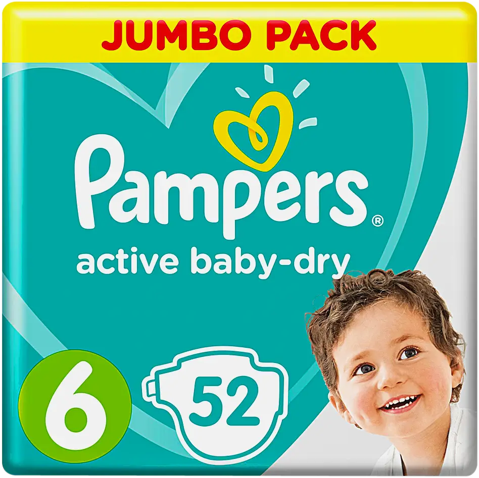 Подгузники Pampers Active Baby-dry р.6 13-18кг 52шт