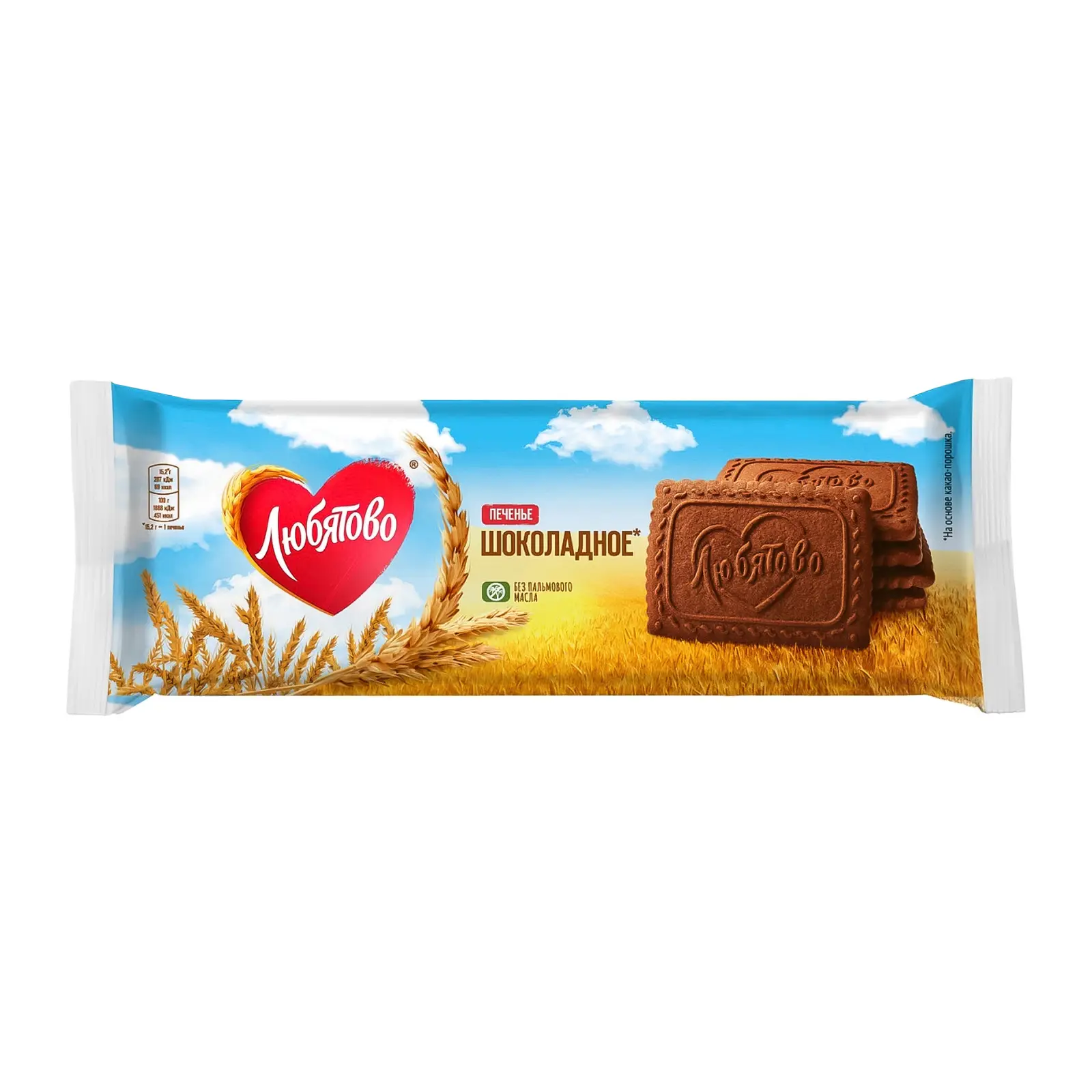 Изображение товара Шоколадное печенье Любятово 228 г насыщенный вкус какао