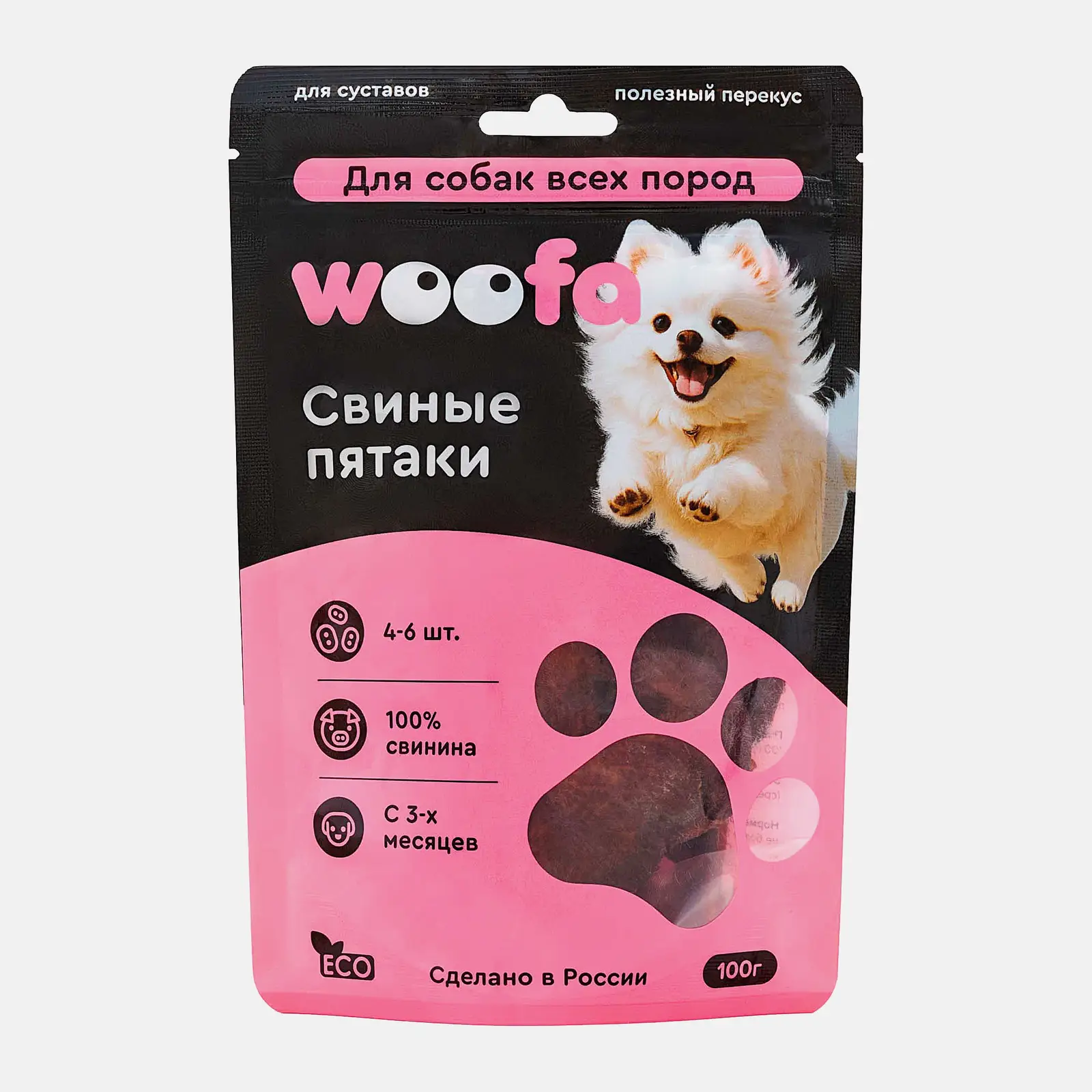 Лакомство для собак пятаки свиные Woofa 100г