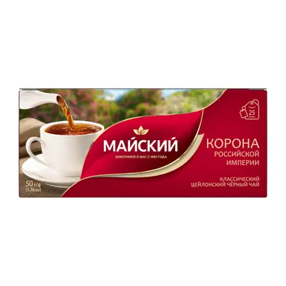 Изображение товара Чай черный Майский Корона Российской Империи 25пак 50г